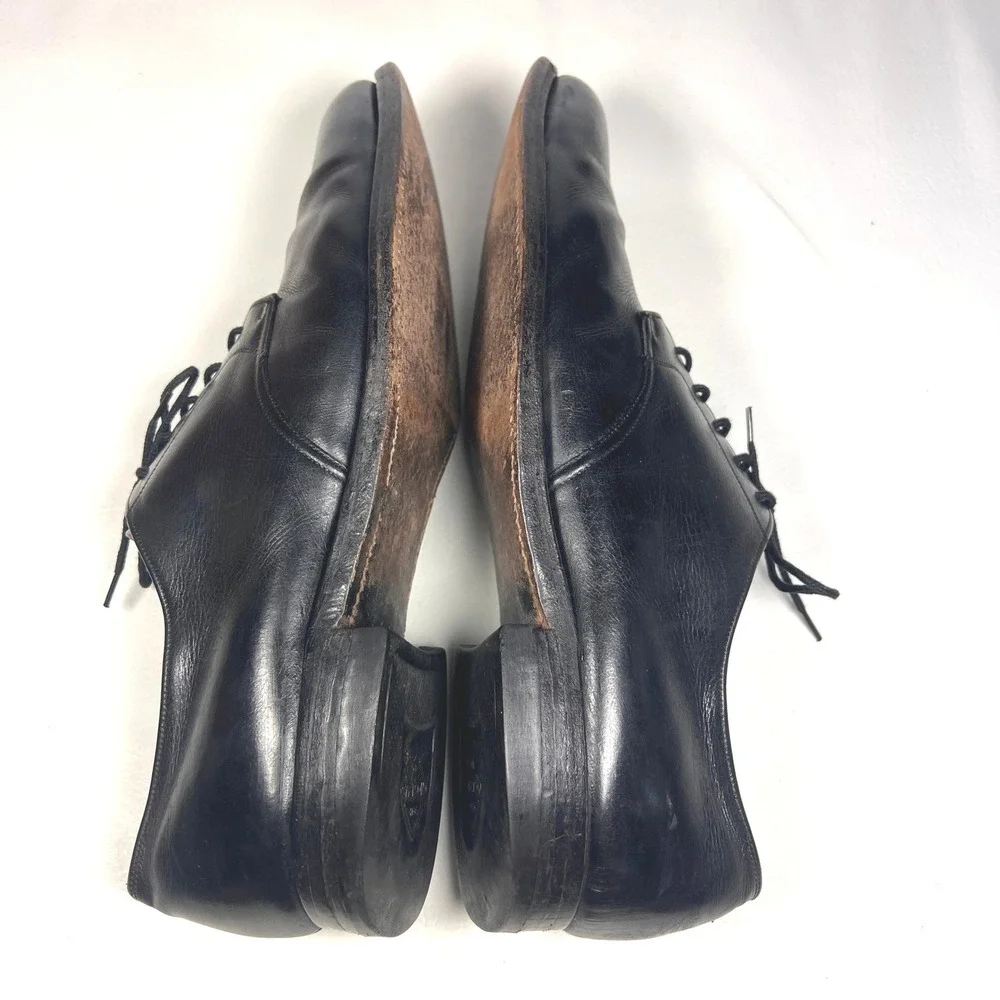 Stetson Old Masters Derby Shoes Mens 13 B Black Leather Plain Toe Vtg Heritage - Picture 11 of 16